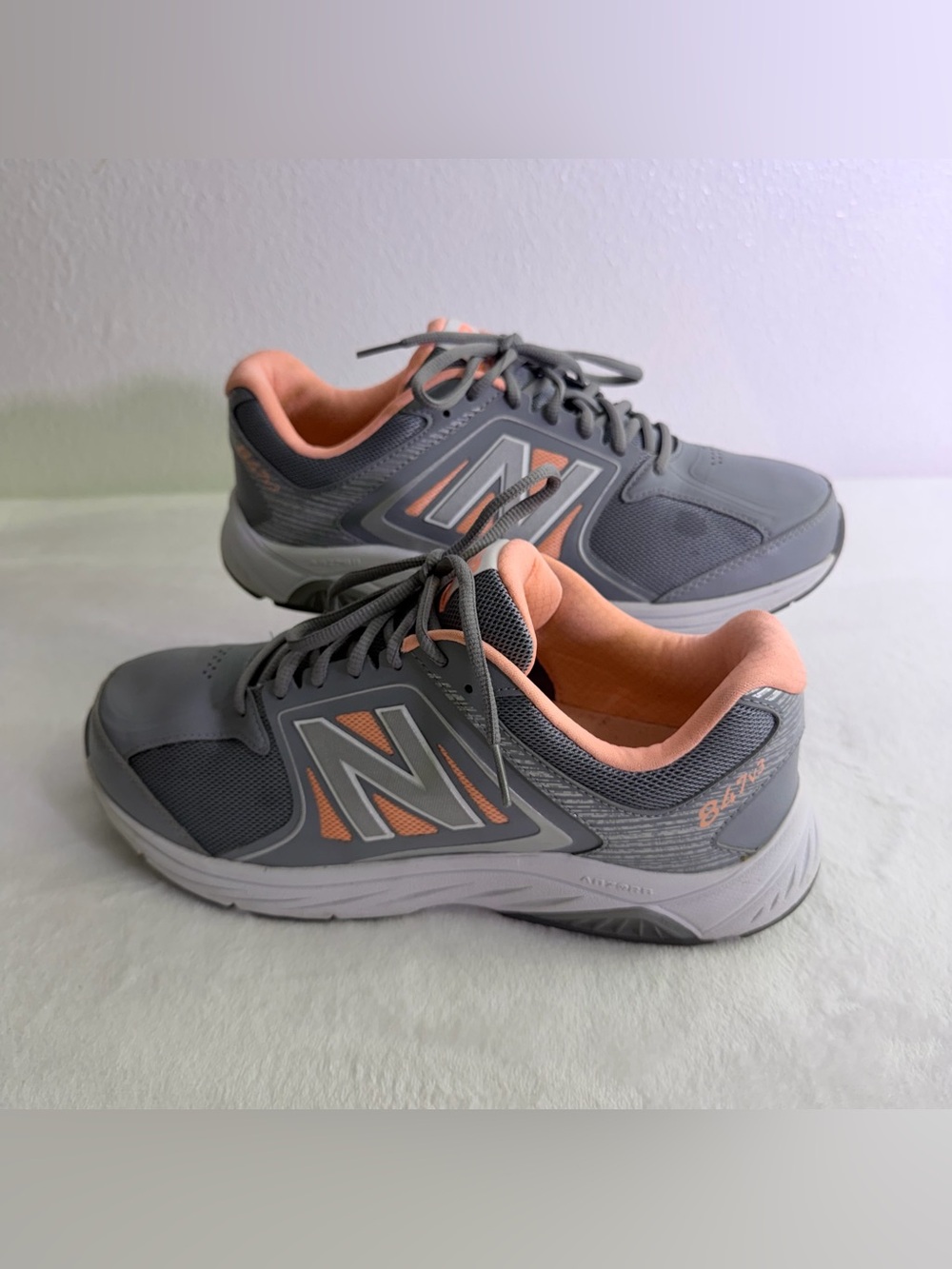 New Balance Gray and Pink Women's Athletic Sneakers - Picture 3 of 11
